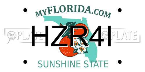 HZR4I Florida License Plate