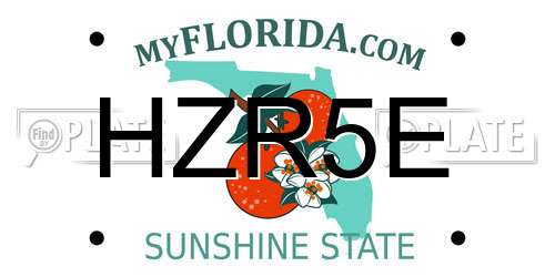 HZR5E Florida License Plate