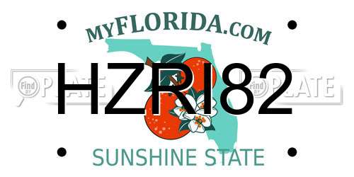 HZRI82 Florida License Plate