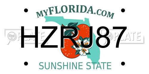 HZRJ87 Florida License Plate