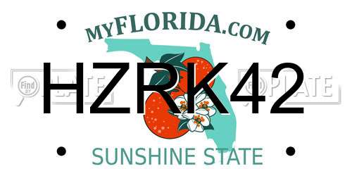 HZRK42 Florida License Plate