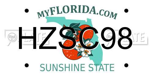 HZSC98 Florida License Plate