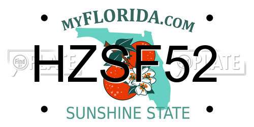 HZSF52 Florida License Plate