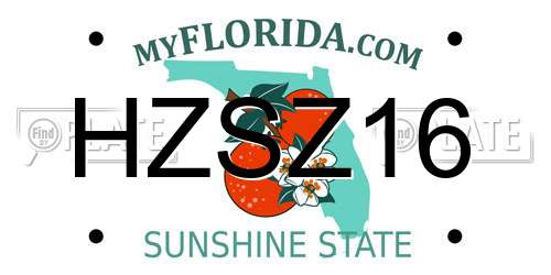 HZSZ16 Florida License Plate