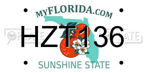 HZT136 Florida License Plate