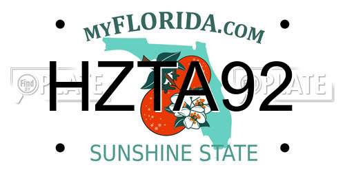 HZTA92 Florida License Plate