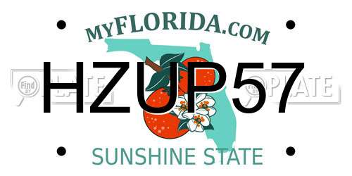 HZUP57 Florida License Plate