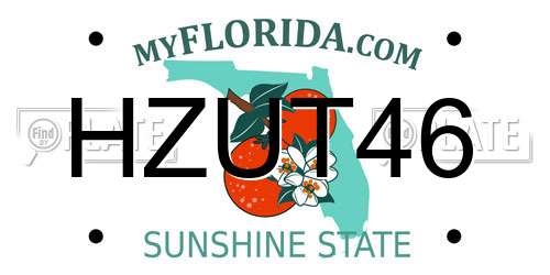 HZUT46 Florida License Plate