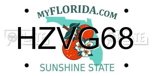 HZVG68 Florida License Plate