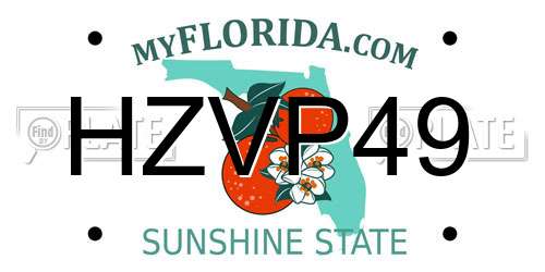 HZVP49 Florida License Plate
