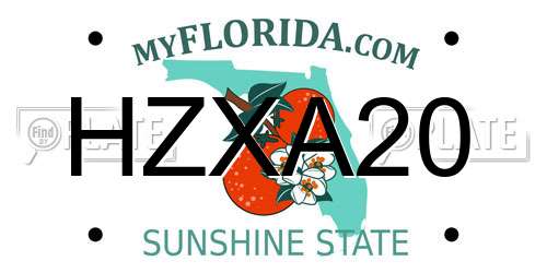 HZXA20 Florida License Plate