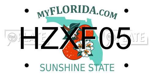 HZXF05 Florida License Plate