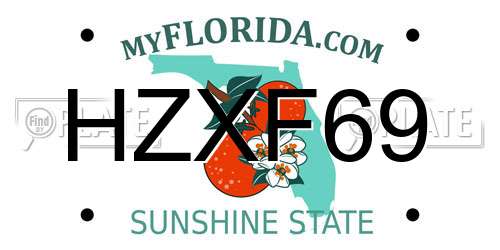 HZXF69 Florida License Plate