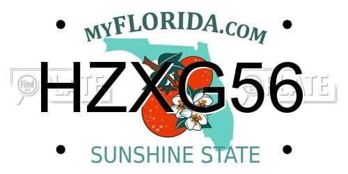 HZXG56 Florida License Plate
