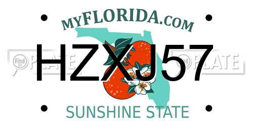 HZXJ57 Florida License Plate
