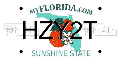 HZY2T Florida License Plate