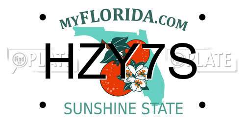 HZY7S Florida License Plate