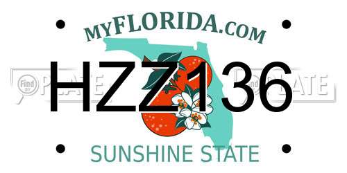 HZZ136 Florida License Plate
