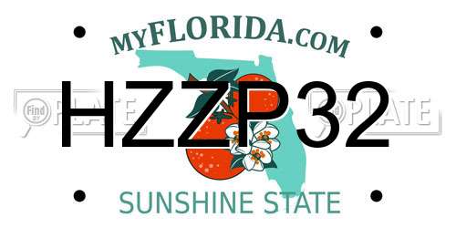 HZZP32 Florida License Plate