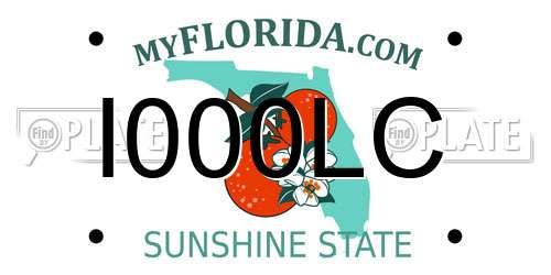 I000LC Florida License Plate