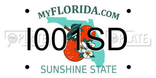 I001SD Florida License Plate