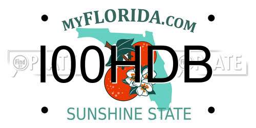 I00HDB Florida License Plate