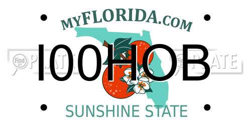 I00HOB Florida License Plate