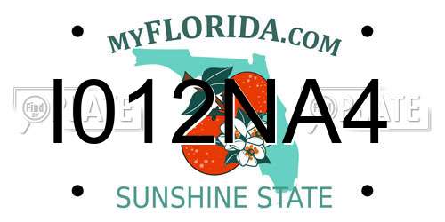 I012NA4 Florida License Plate