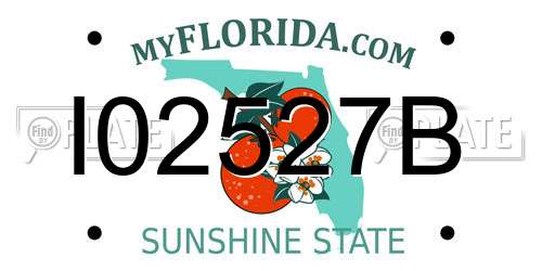 I02527B Florida License Plate