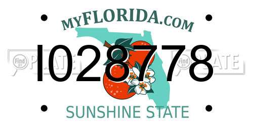 I028778 Florida License Plate