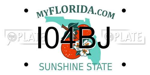 I04BJ Florida License Plate