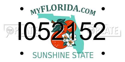 I052152 Florida License Plate