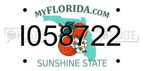 I058722 Florida License Plate