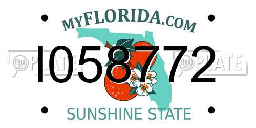 I058772 Florida License Plate