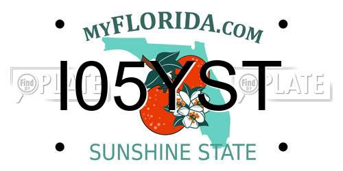 I05YST Florida License Plate