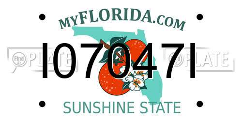 I07047I Florida License Plate
