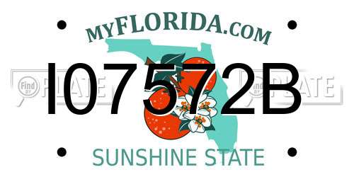 I07572B Florida License Plate