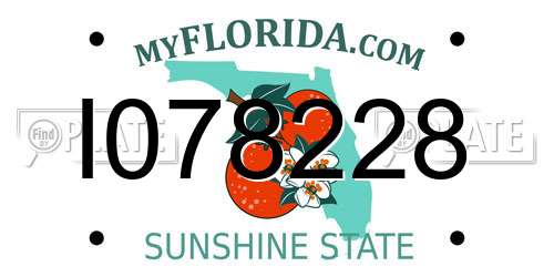 I078228 Florida License Plate