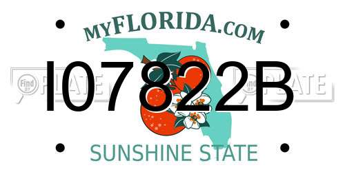 I07822B Florida License Plate