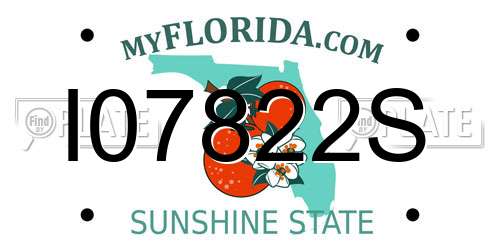 I07822S Florida License Plate