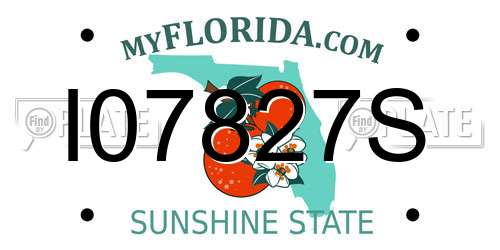 I07827S Florida License Plate