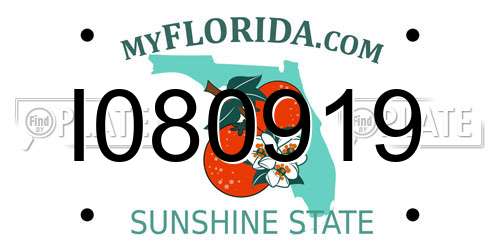 I080919 Florida License Plate