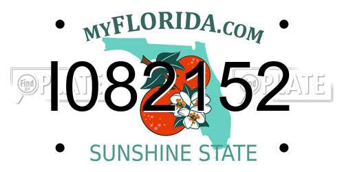I082152 Florida License Plate