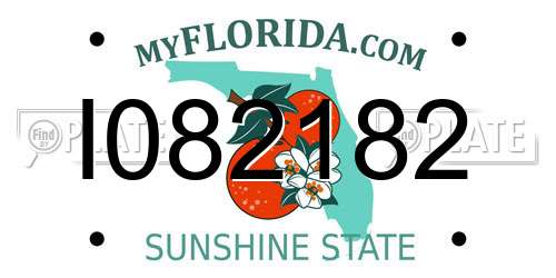 I082182 Florida License Plate