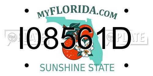 I08561D Florida License Plate