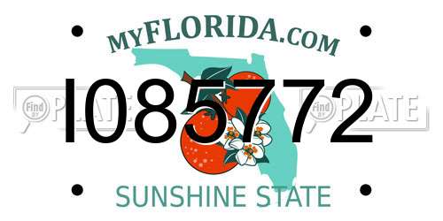 I085772 Florida License Plate
