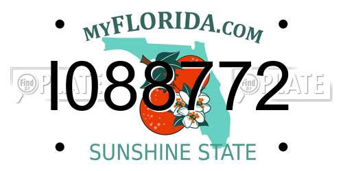 I088772 Florida License Plate