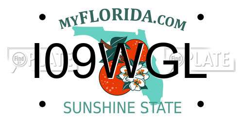 I09WGL Florida License Plate