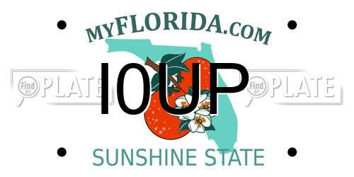 I0UP Florida License Plate