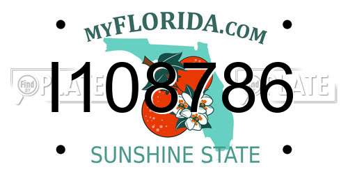 I108786 Florida License Plate